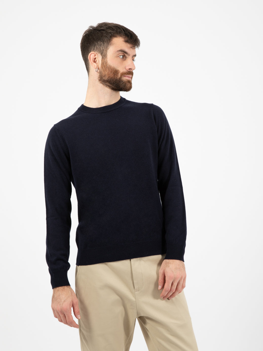 Maglione basico girocollo blu scuro