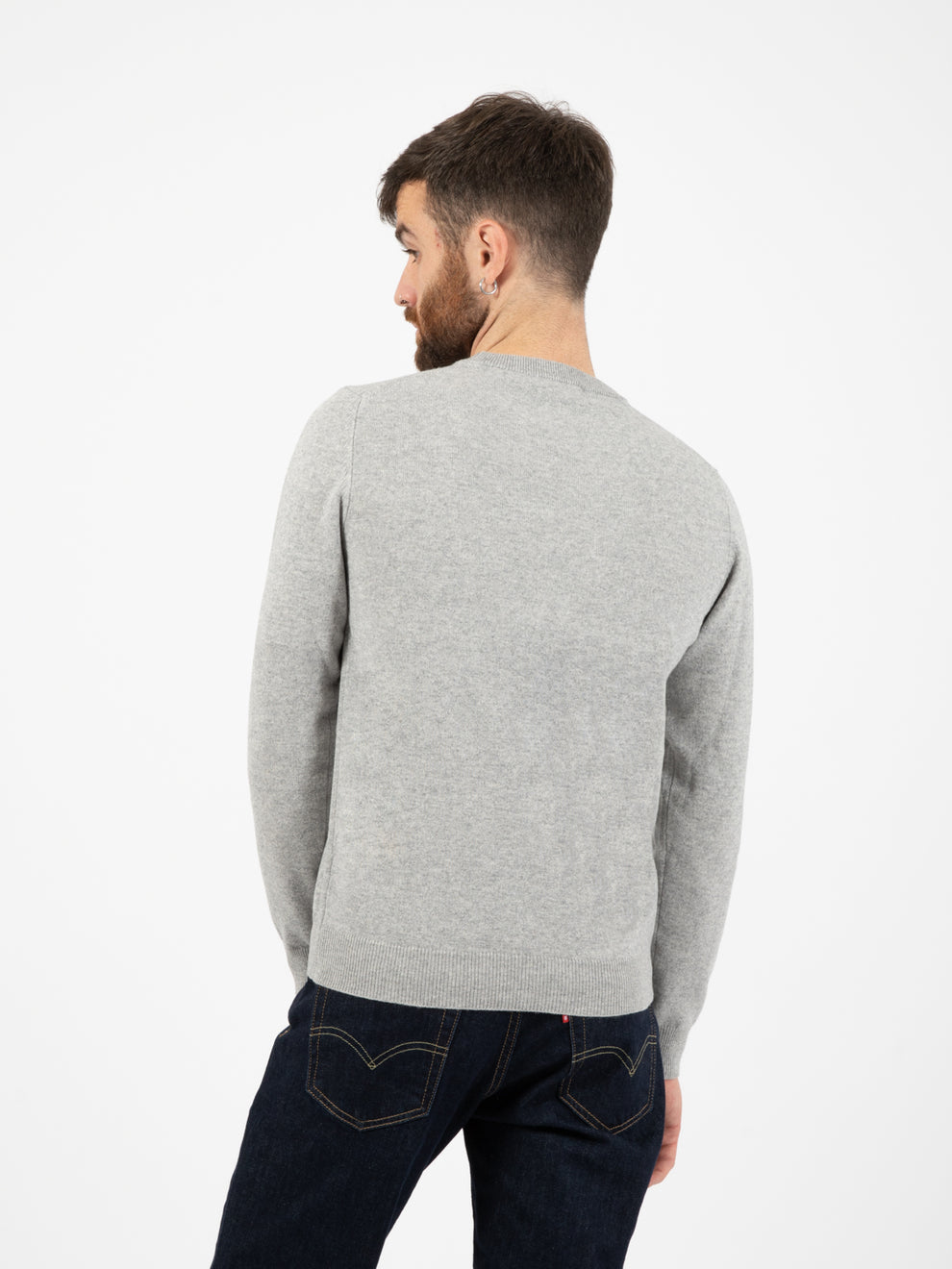 Maglione basico girocollo grigio medio
