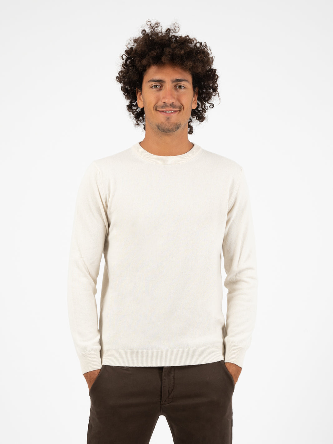 Maglione basico Marron latte