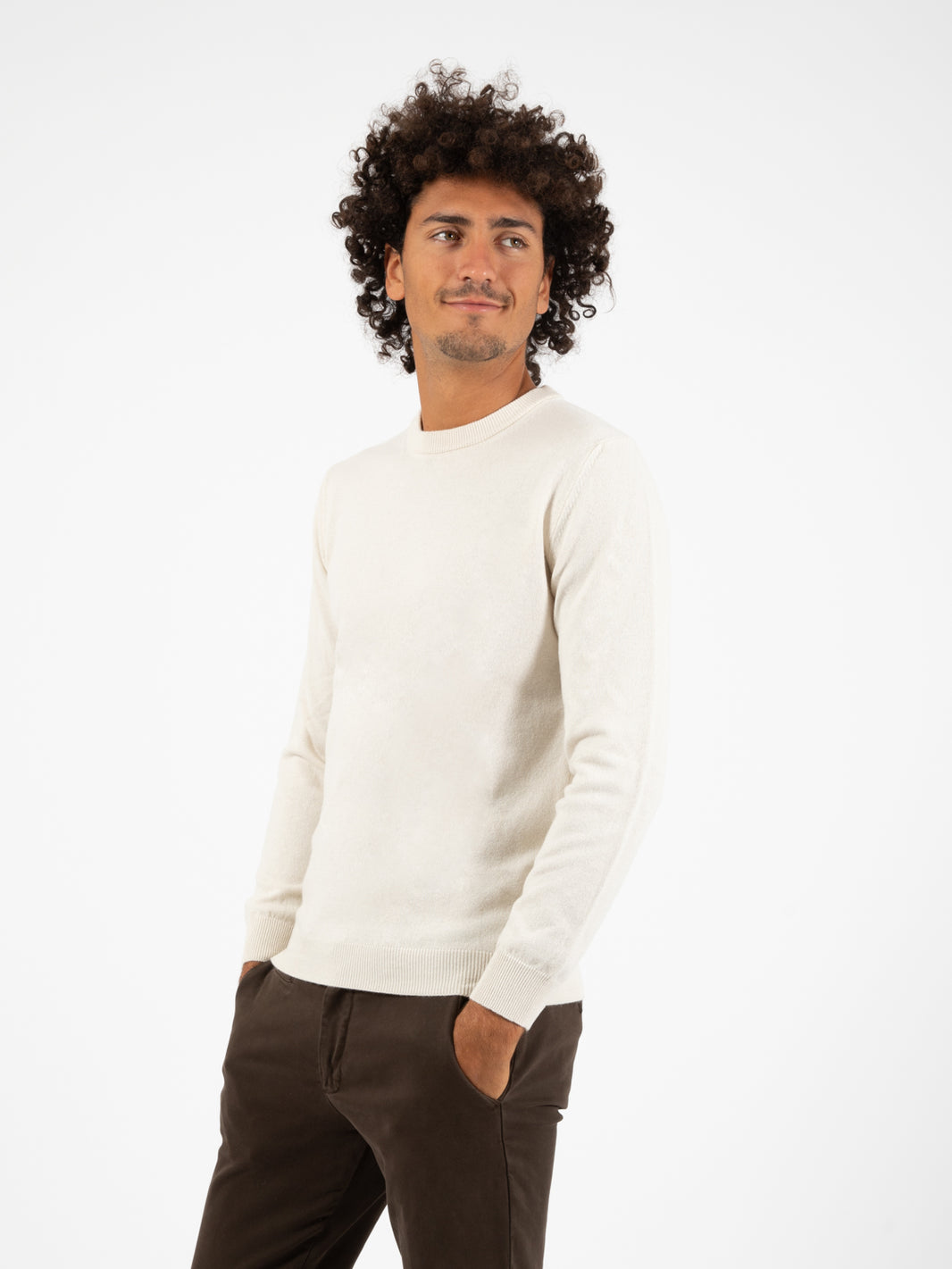 Maglione basico Marron latte