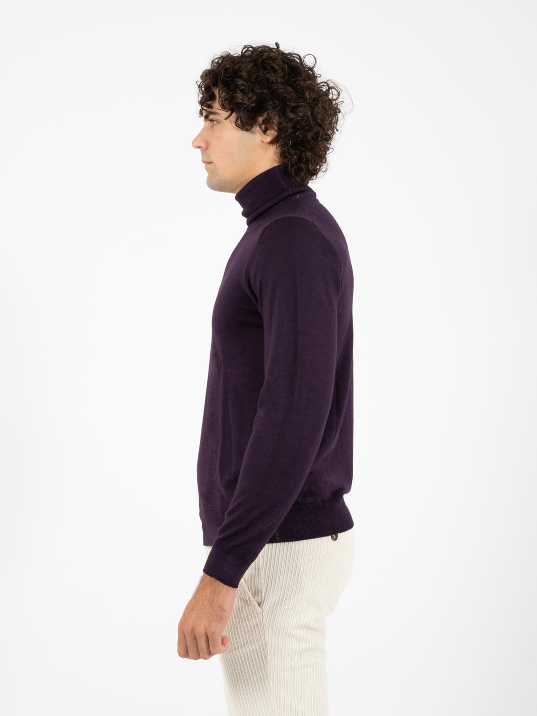 Maglione dolcevita old viola
