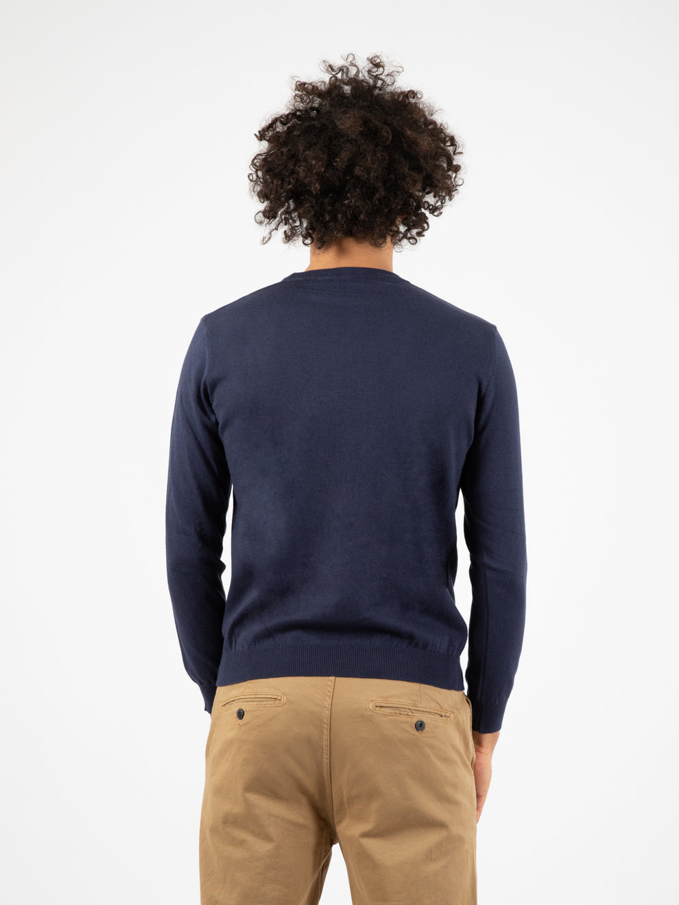 Dark blue basic crew neck sweater