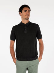 BELLWOOD - Polo in maglia a maniche corte piombo