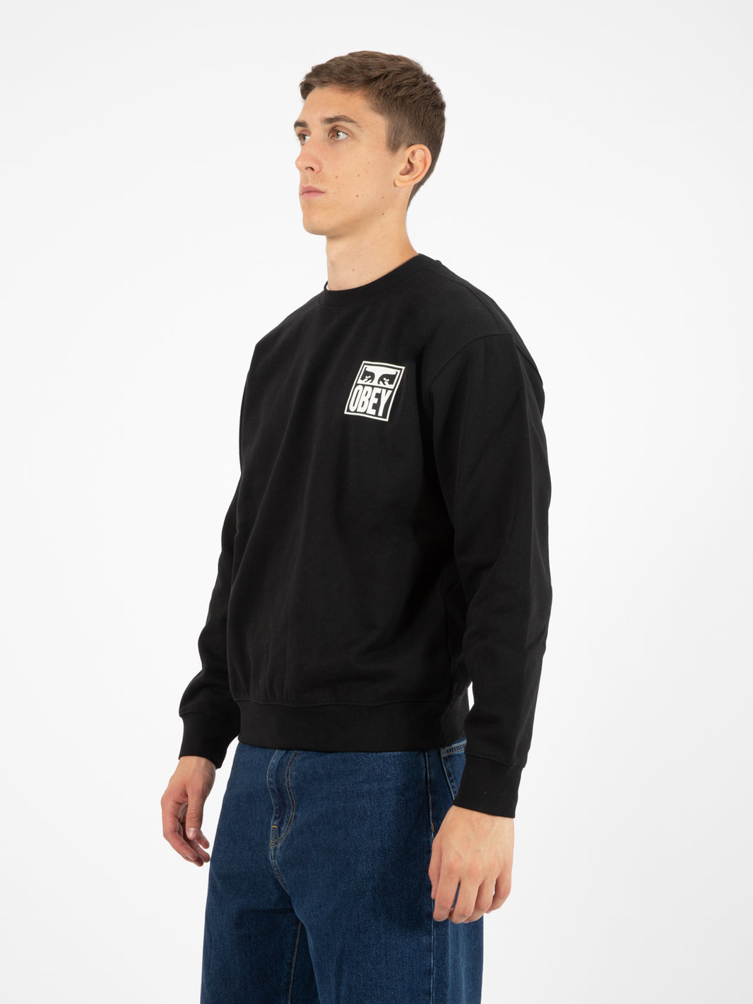 Felpa eyes icon crew fleece black