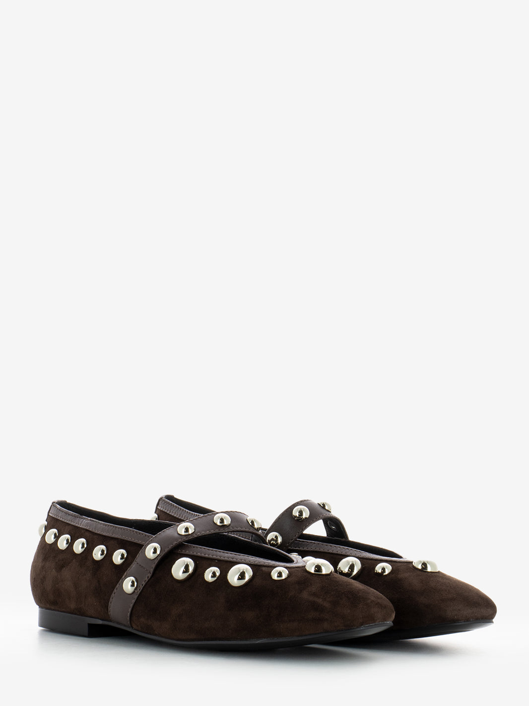DARK BROWN SUEDE BALLERINA 717Z30VK_MARRON