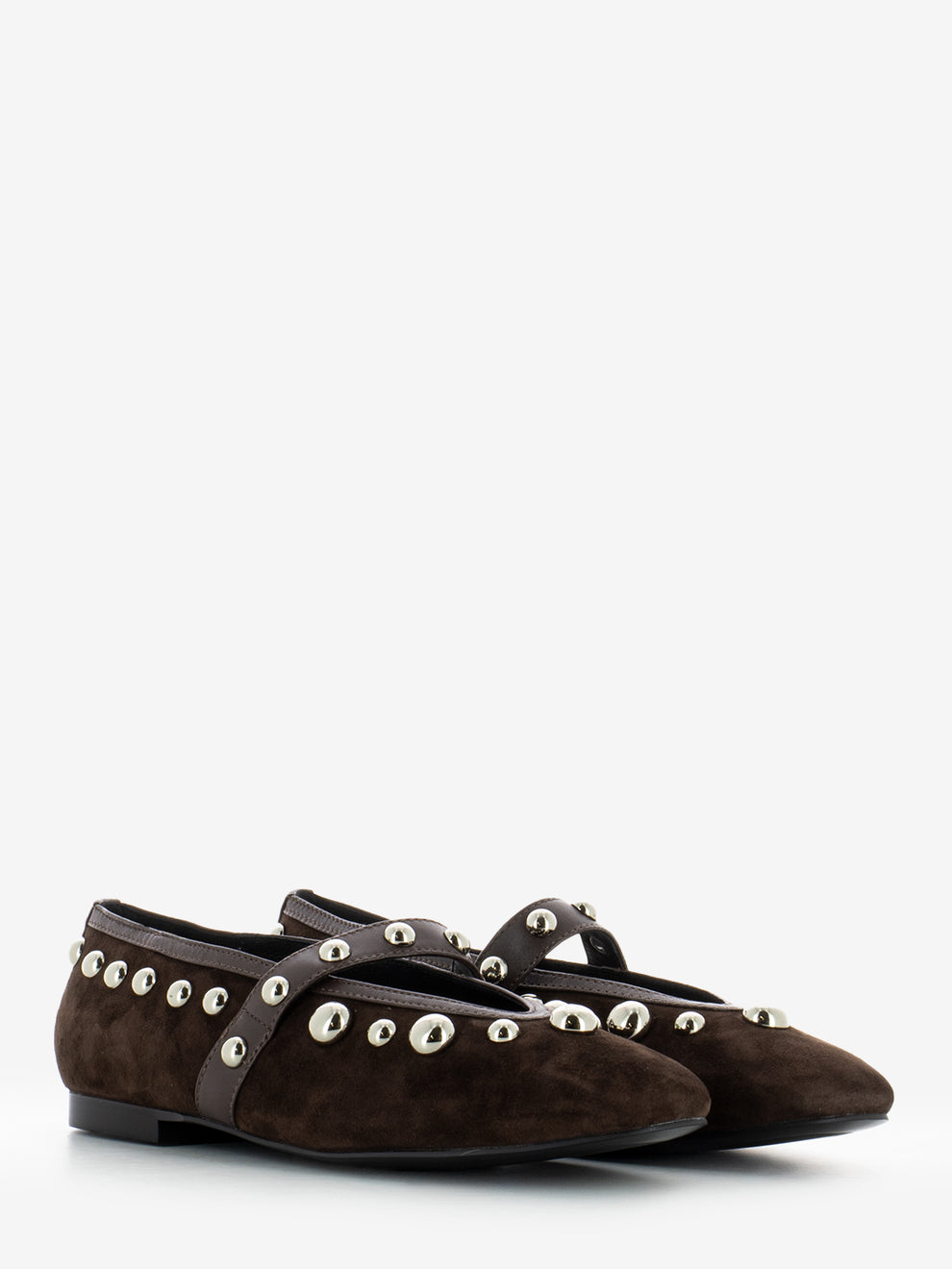 DARK BROWN SUEDE BALLERINA 717Z30VK_MARRON