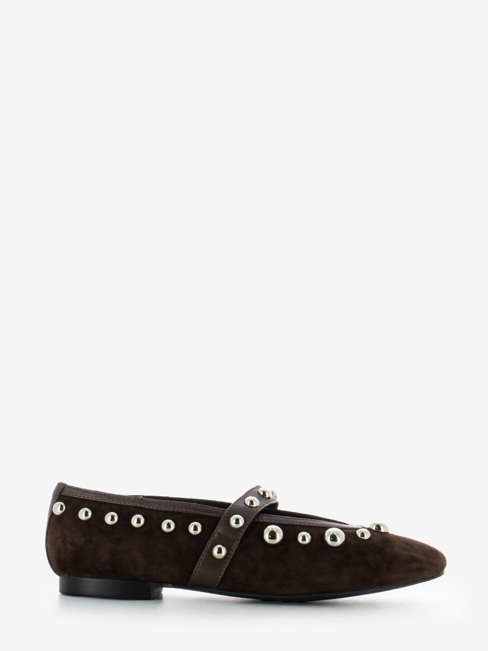 DARK BROWN SUEDE BALLERINA 717Z30VK_MARRON