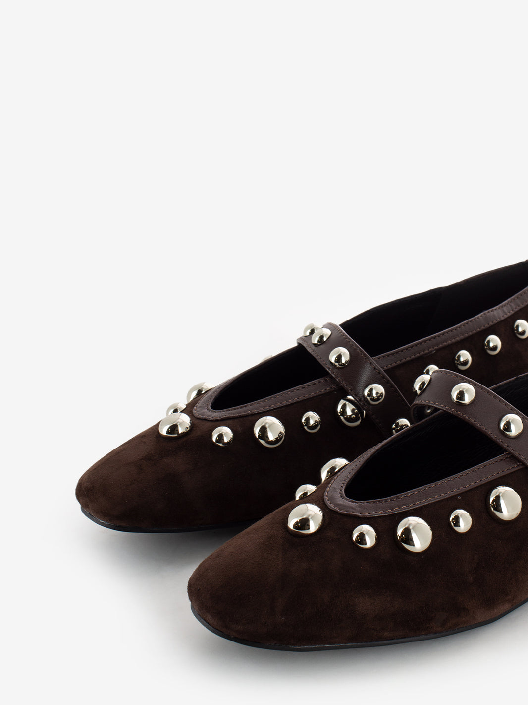 DARK BROWN SUEDE BALLERINA 717Z30VK_MARRON