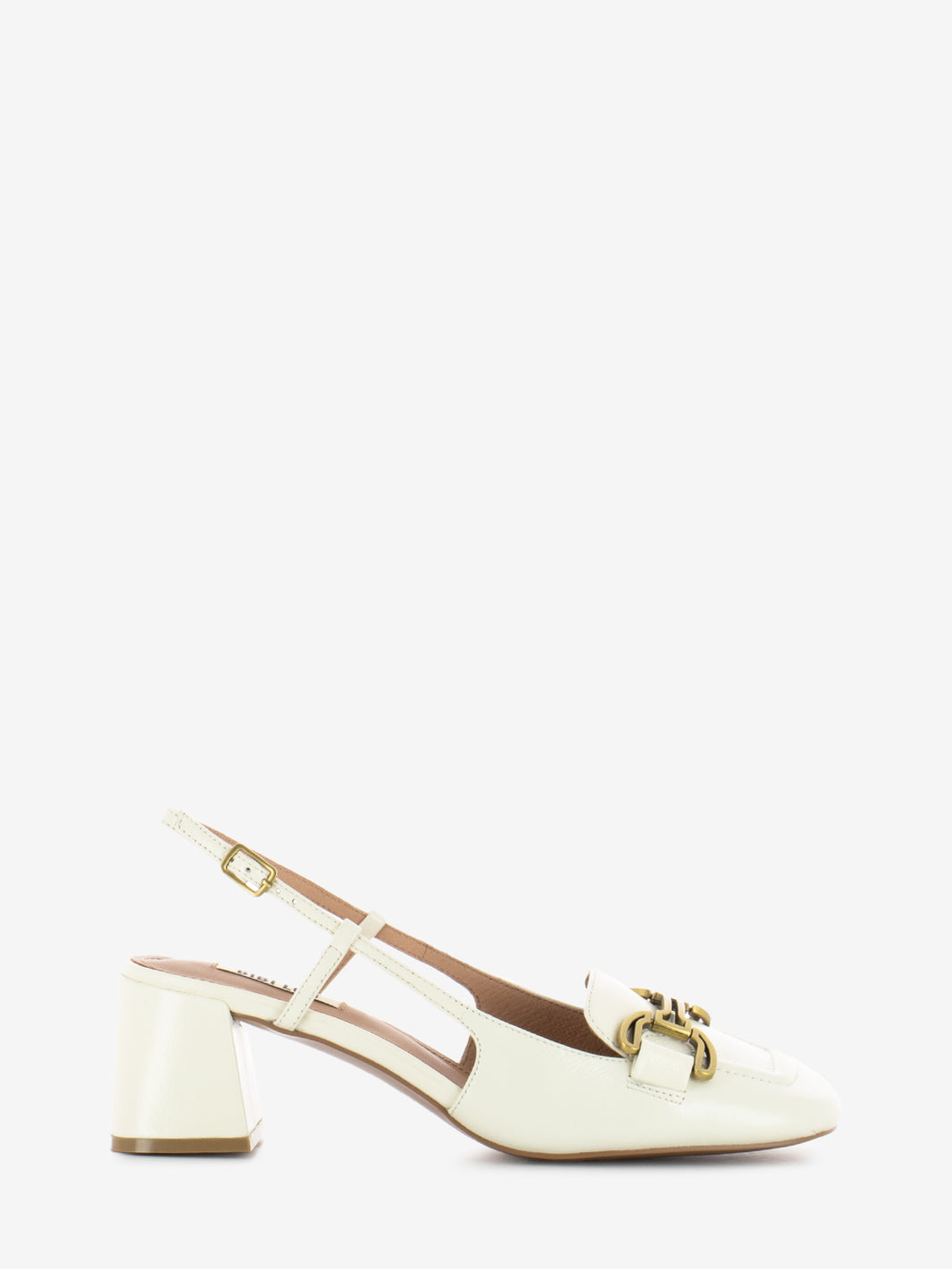 Chanel in pelle con tacco largo bianco