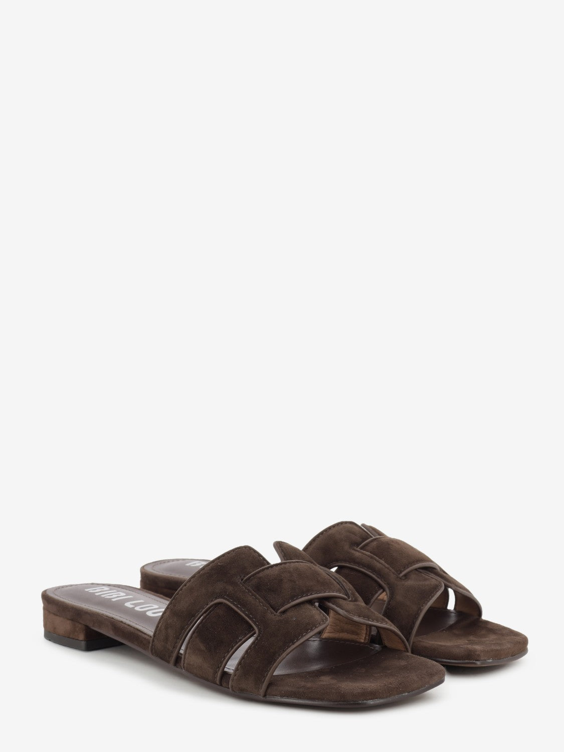 Ciabatta flat in suede marrone