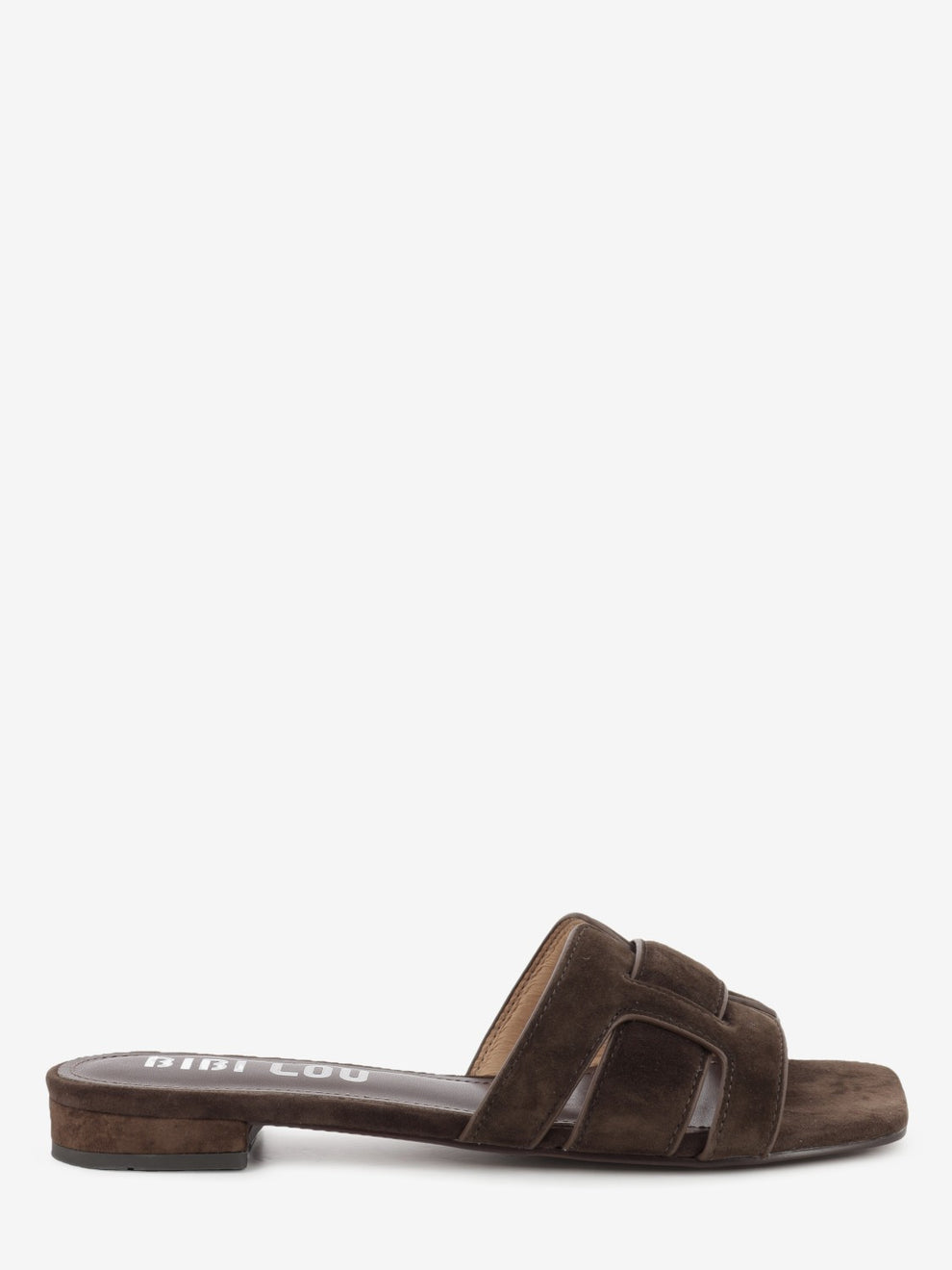 Ciabatta flat in suede marrone