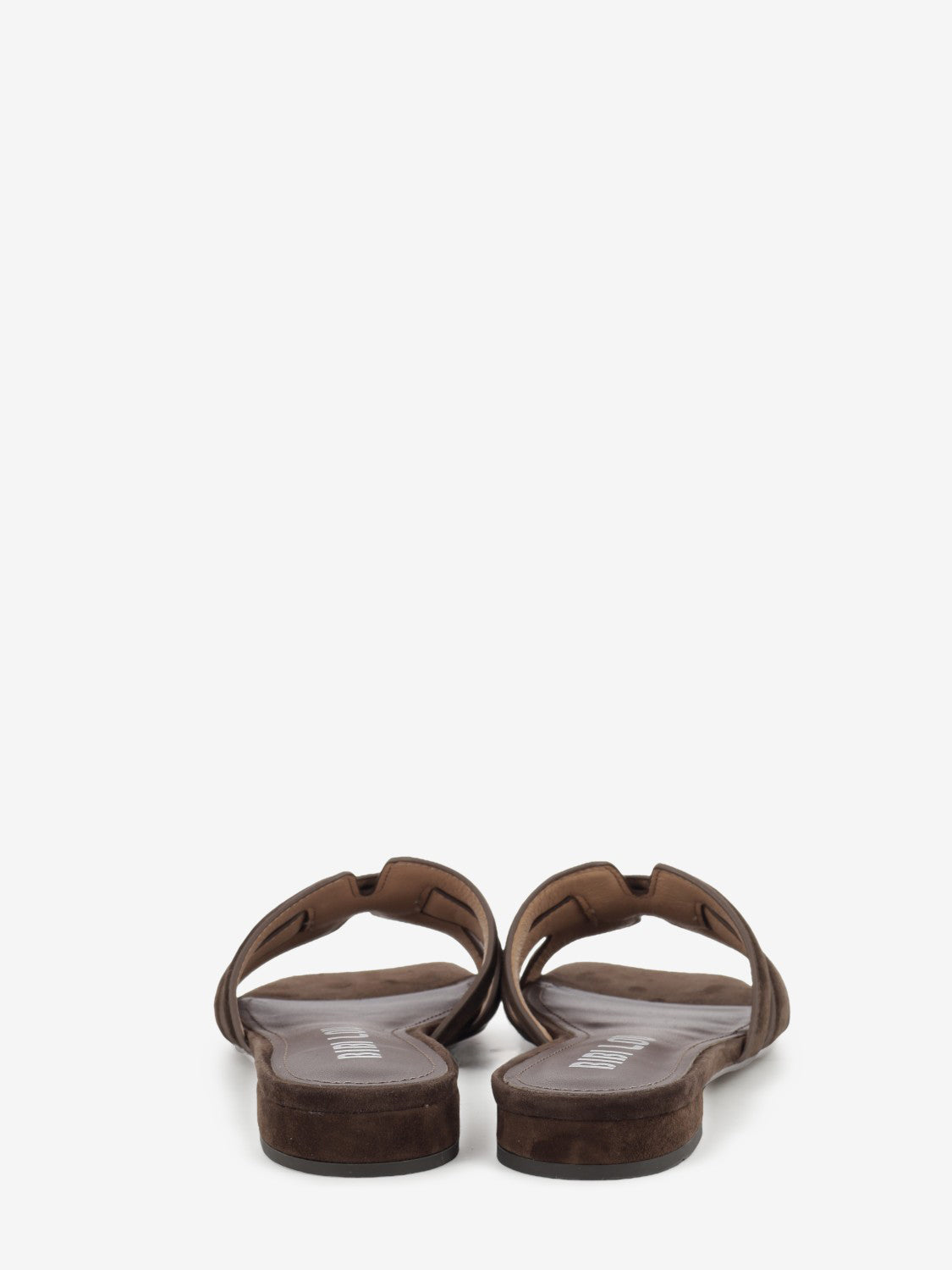 Ciabatta flat in suede marrone