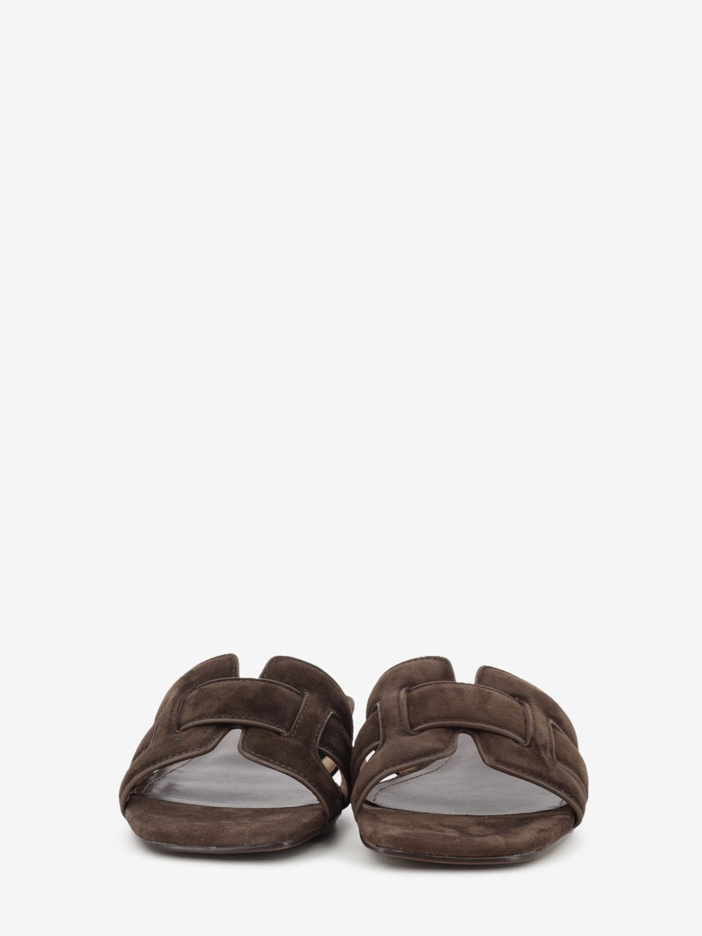 Ciabatta flat in suede marrone