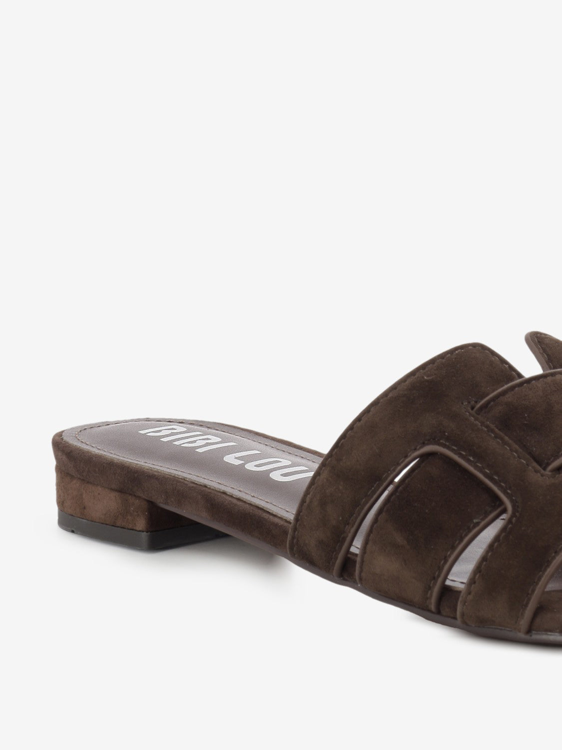 Ciabatta flat in suede marrone