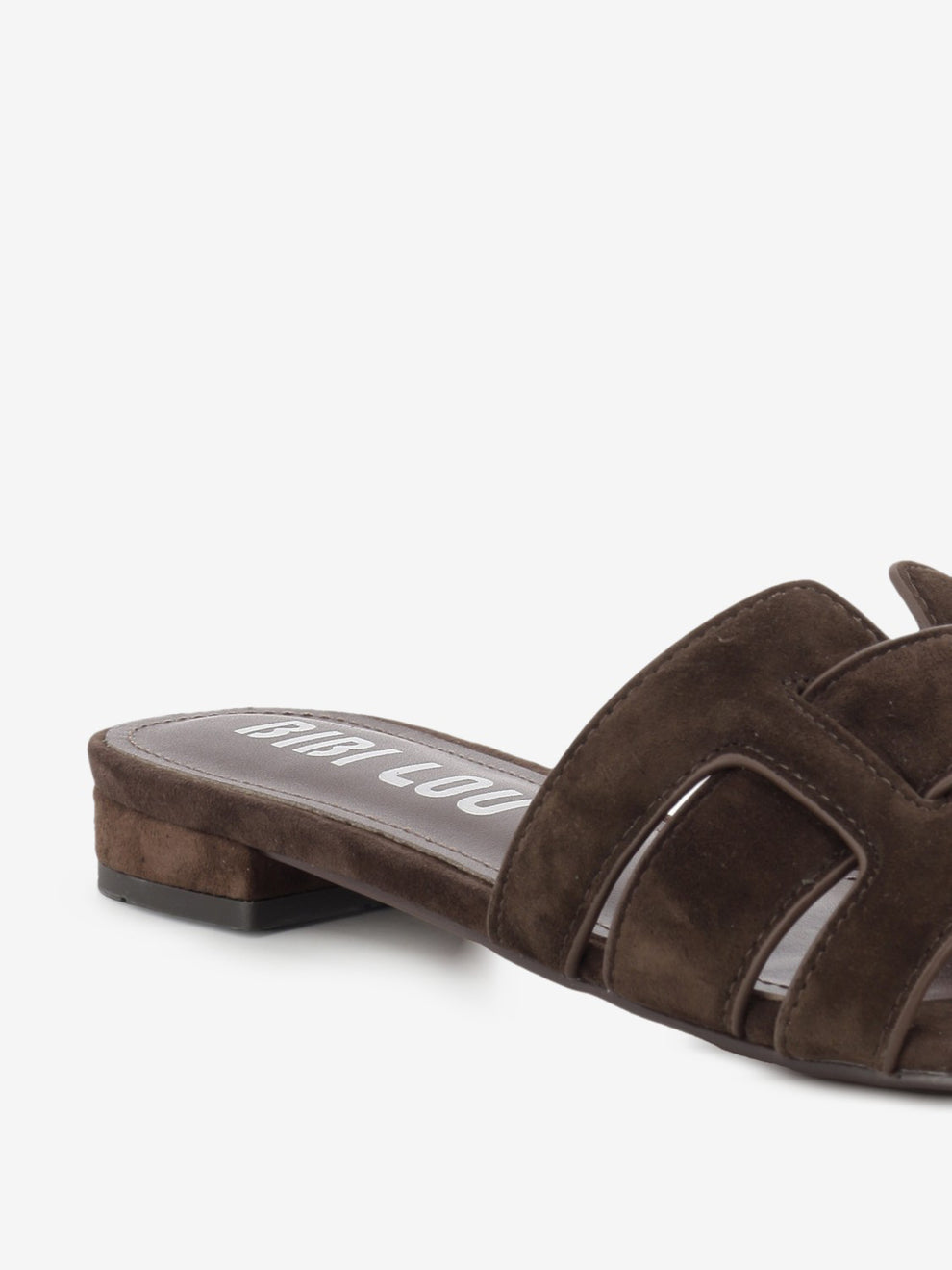 Ciabatta flat in suede marrone