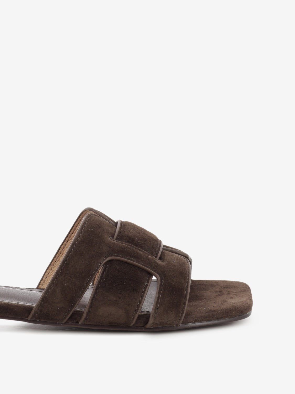 Ciabatta flat in suede marrone