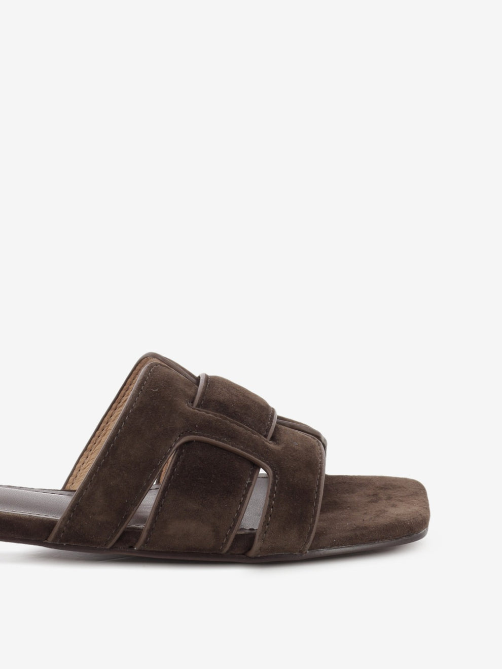 Ciabatta flat in suede marrone