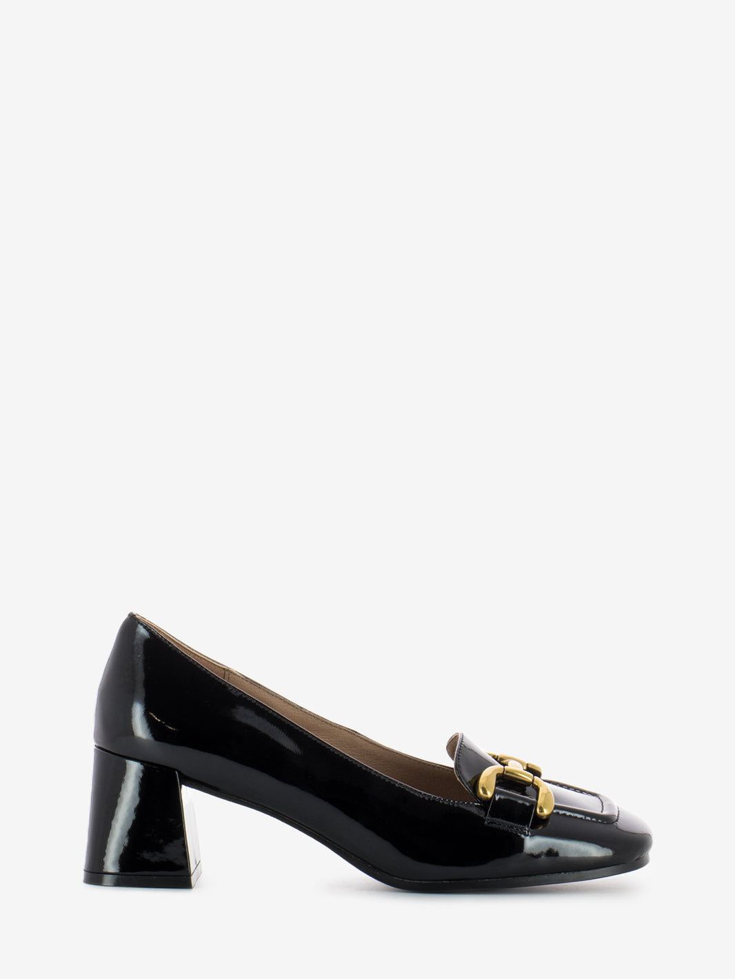 Mocassini con tacco Valencia nero vernice