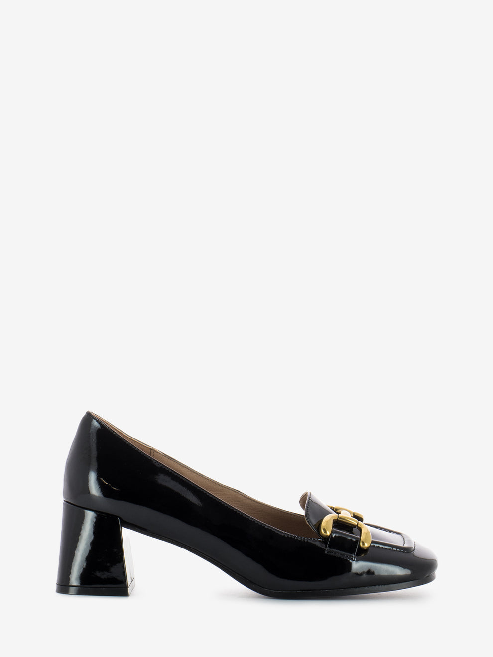 Mocassini con tacco Valencia nero vernice