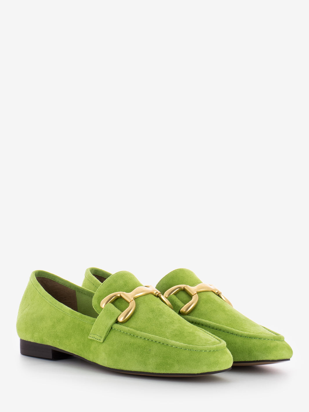 Pistachio suede loafers
