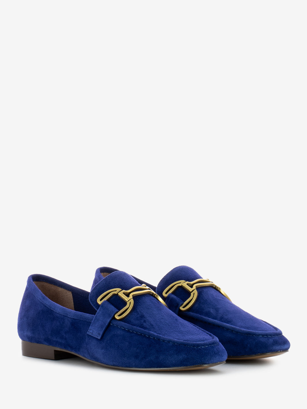 Zagreb suede moccasin with blue clamp