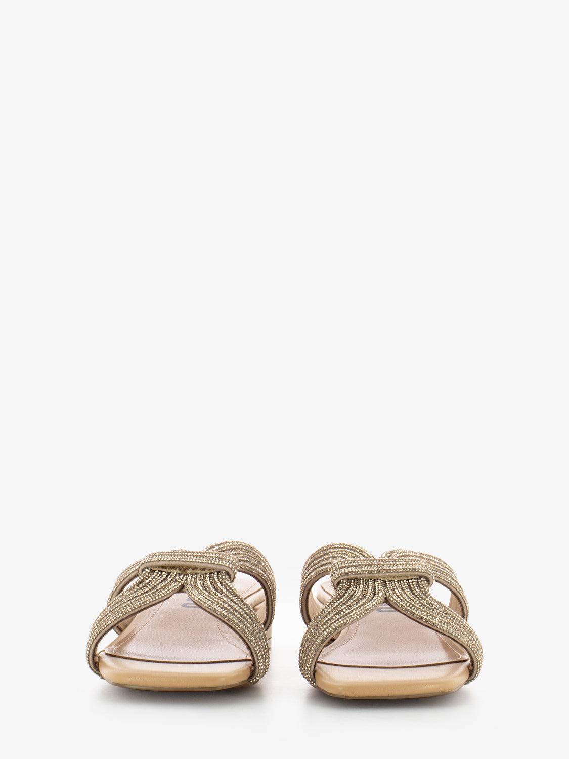 Sandali a ciabatta con strass nude
