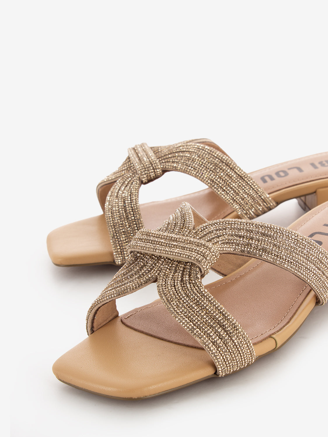 Sandali a ciabatta con strass nude