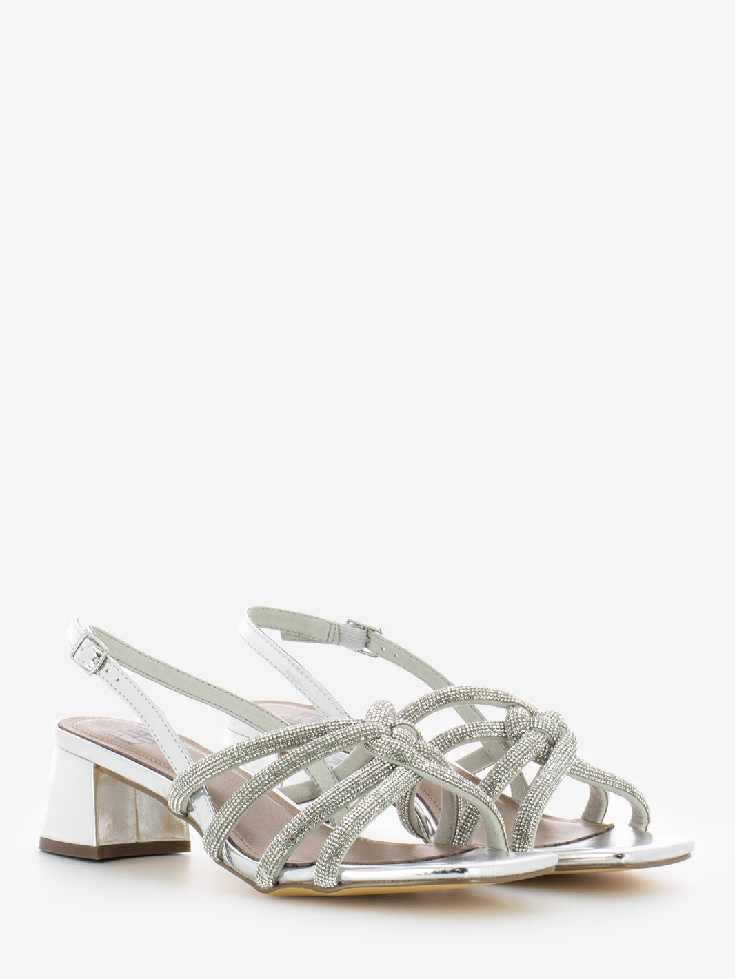 Callie sandals with silver micro rhinestones