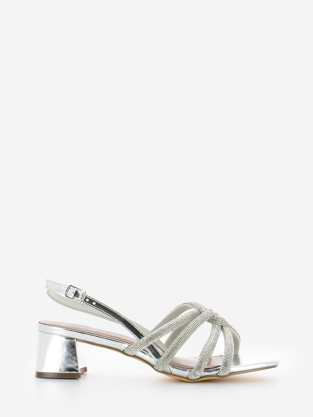 Callie sandals with silver micro rhinestones