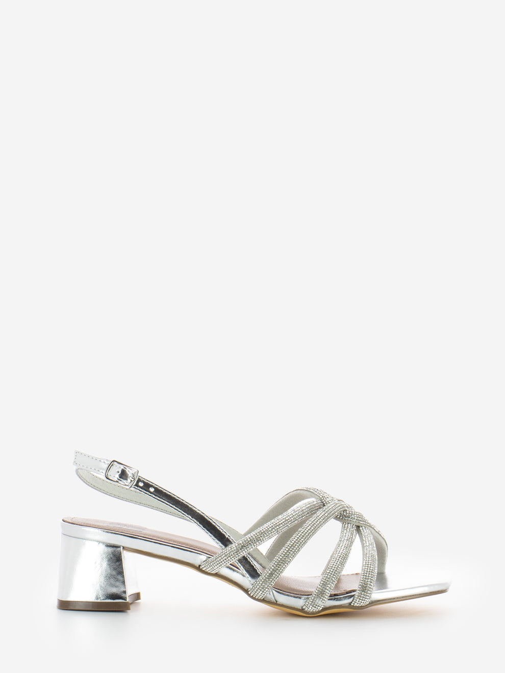 Callie sandals with silver micro rhinestones