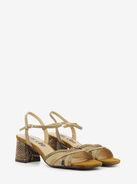 Silou brown / python heeled sandals