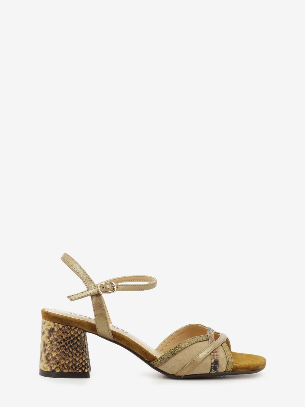 Silou brown / python heeled sandals
