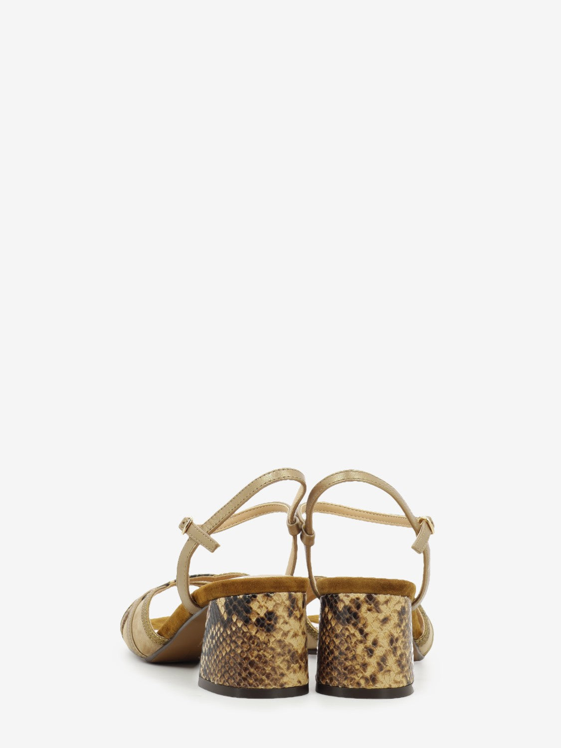 Silou brown / python heeled sandals