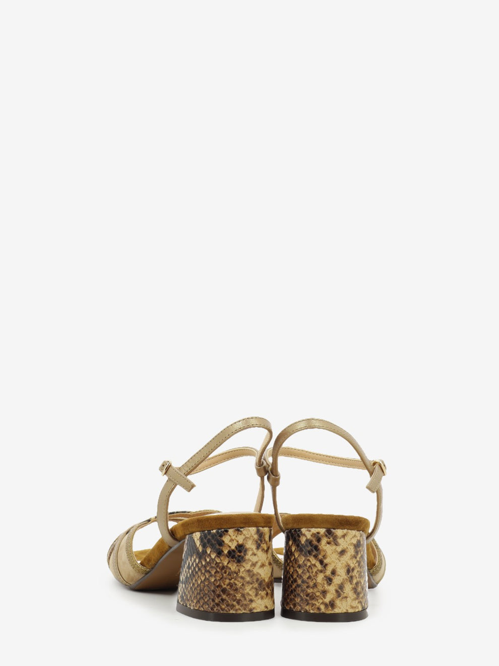 Silou brown / python heeled sandals