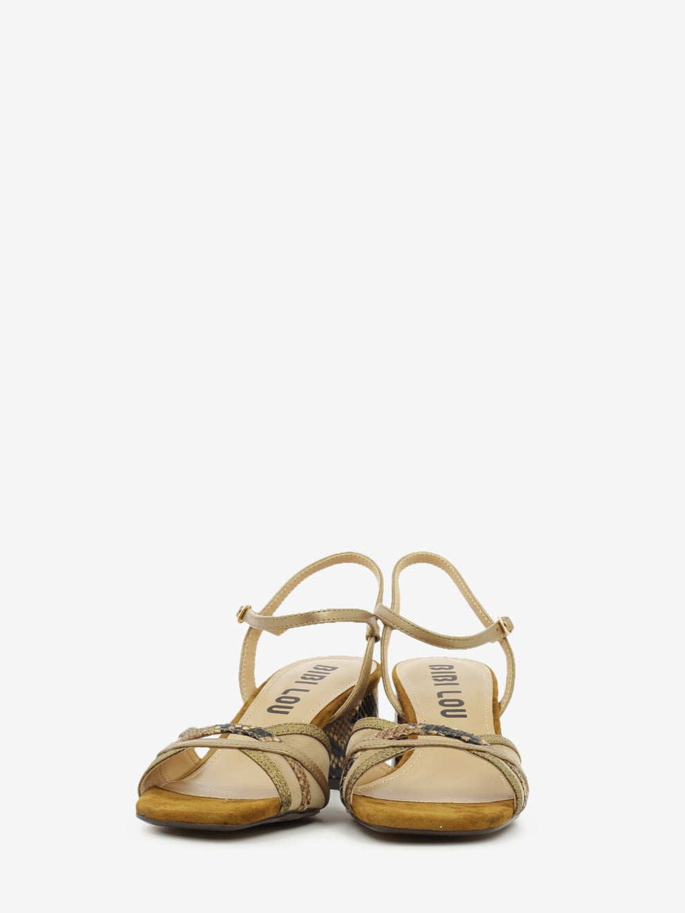 Silou brown / python heeled sandals