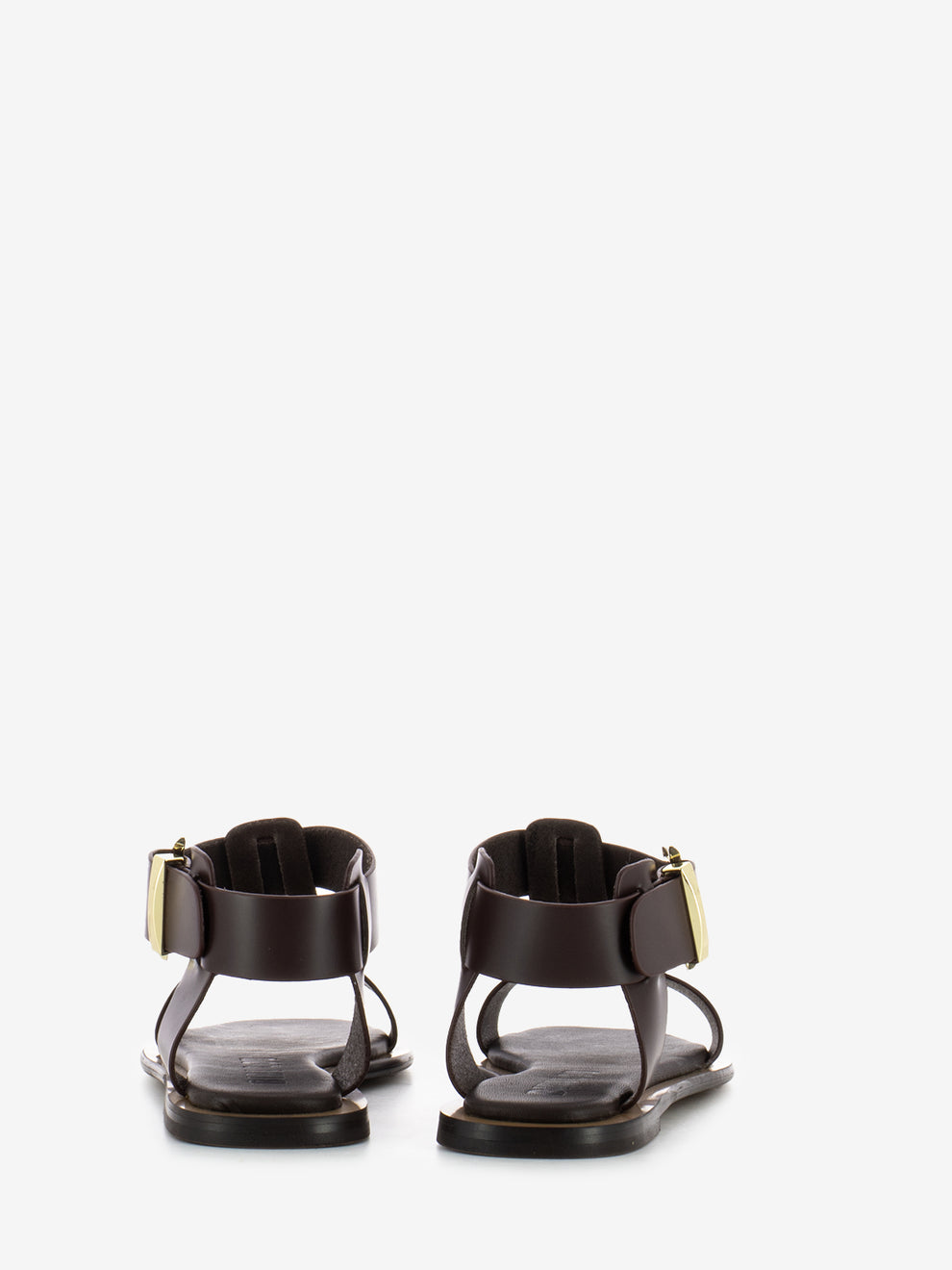 Brown Buckle Leather Sandals