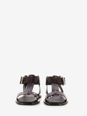 BIBI LOU - Sandali in pelle con fibbie marrone