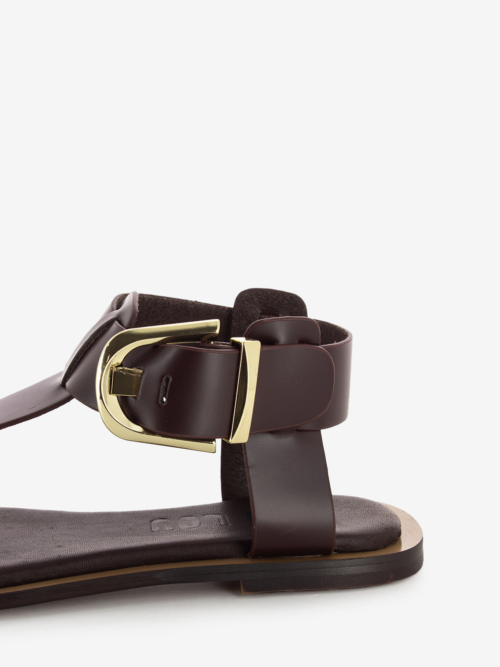 Brown Buckle Leather Sandals