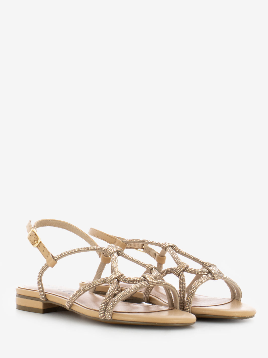 Liv sandals with nude rhinestones