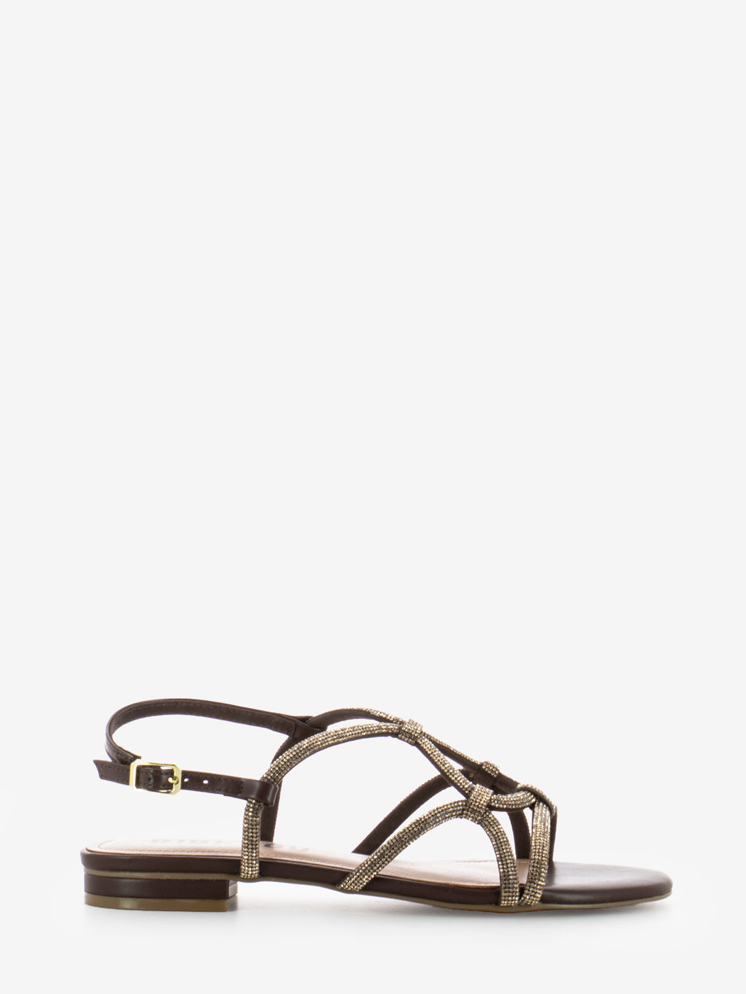 Liv sandals with shiny dark brown stones