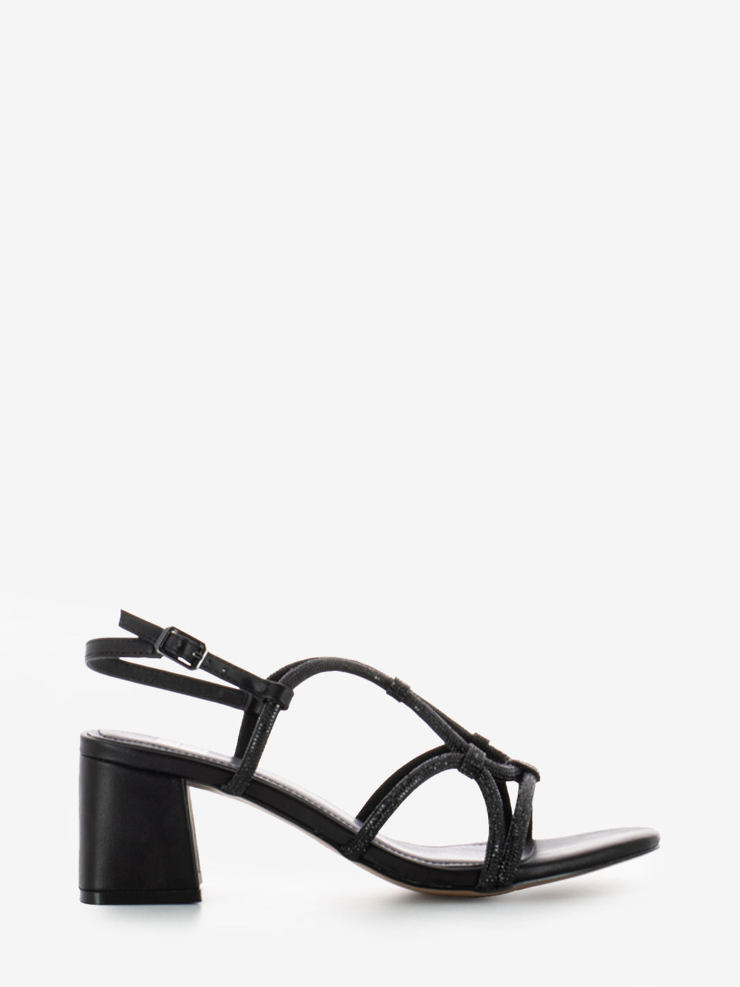 Sandali T.50 intreccio neri glitter