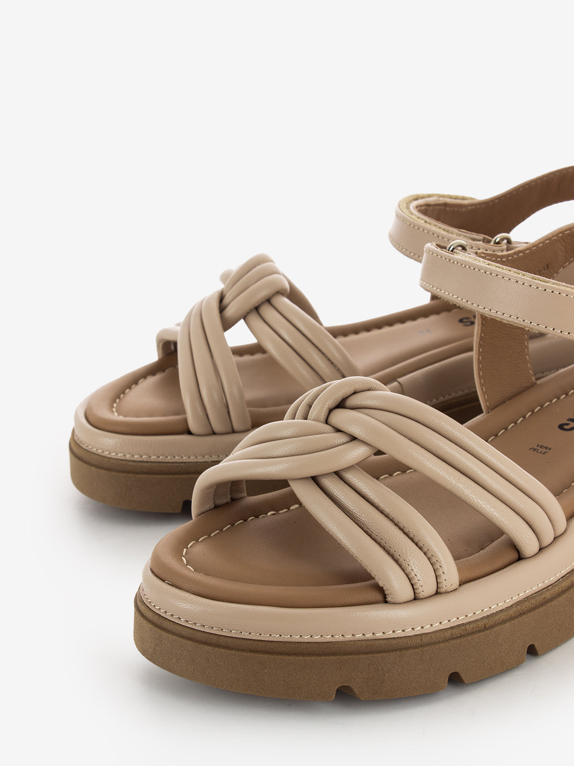 Sandali Thea Twist in pelle cipria
