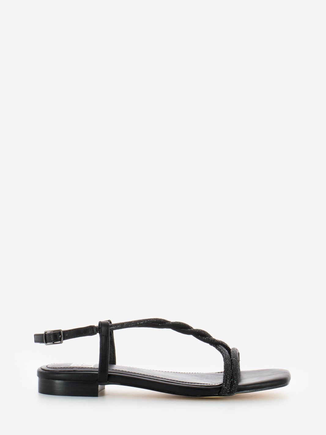 Sandalo basso glitter nero
