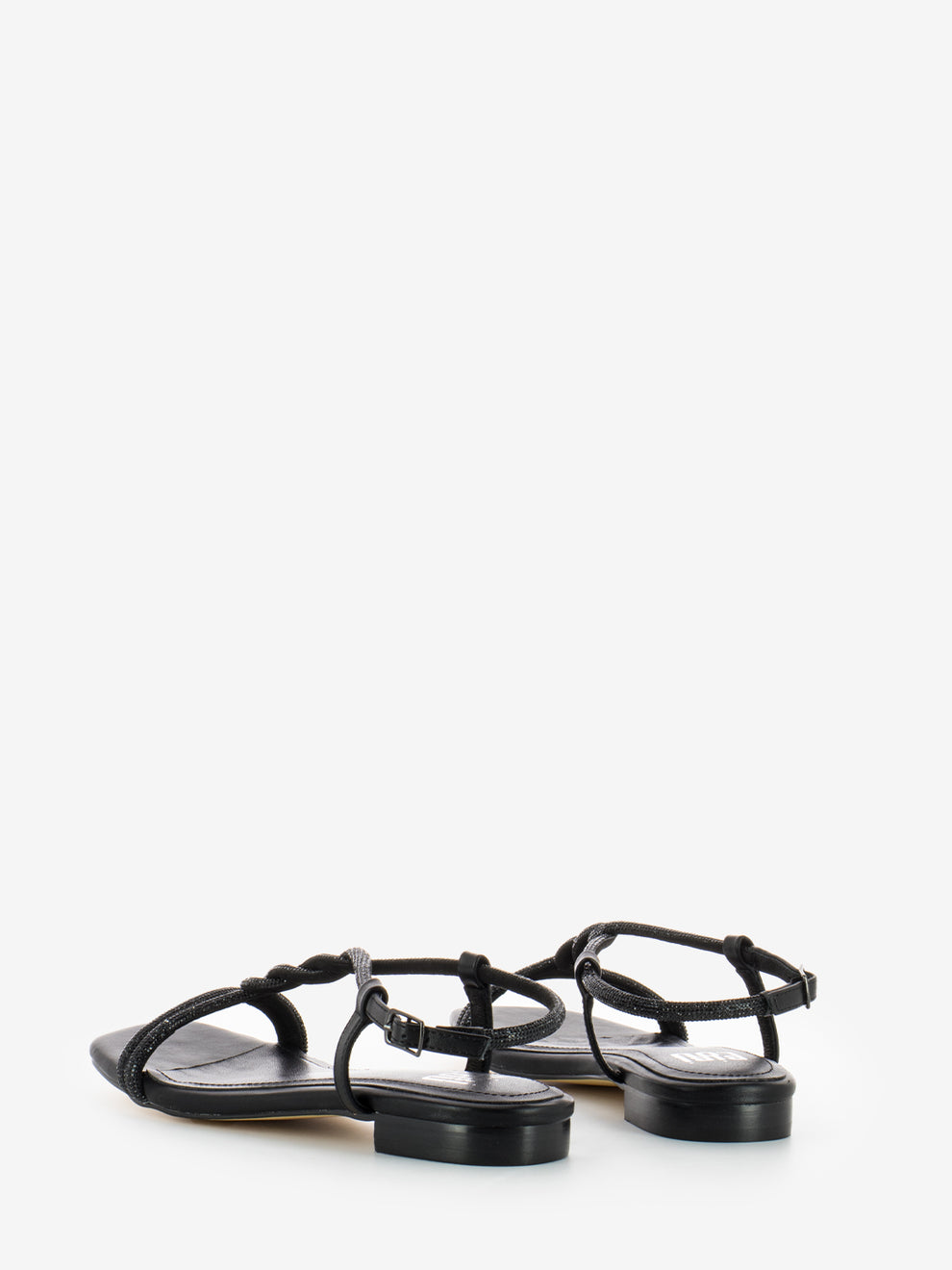 Black glitter low sandal