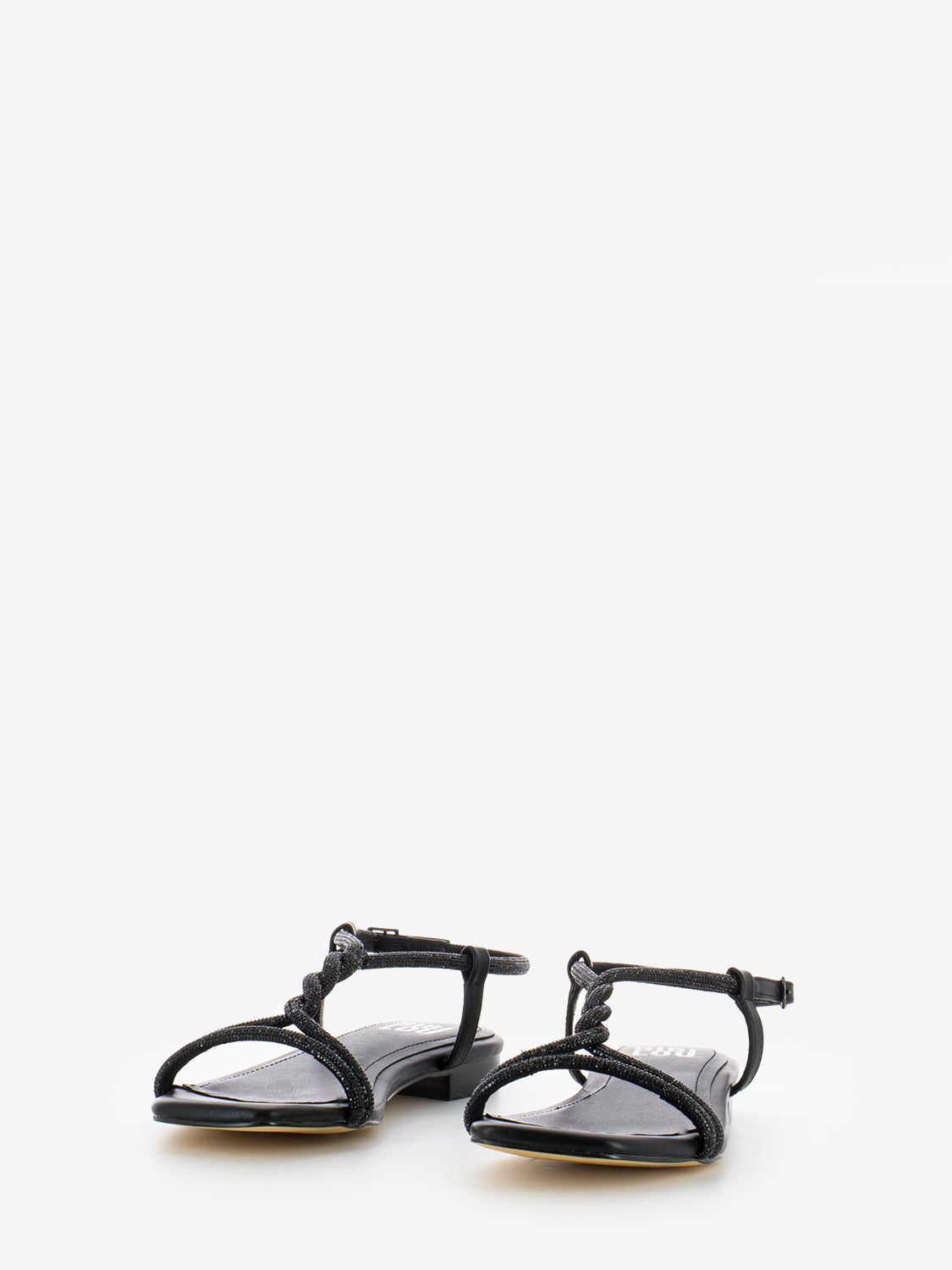 Black glitter low sandal