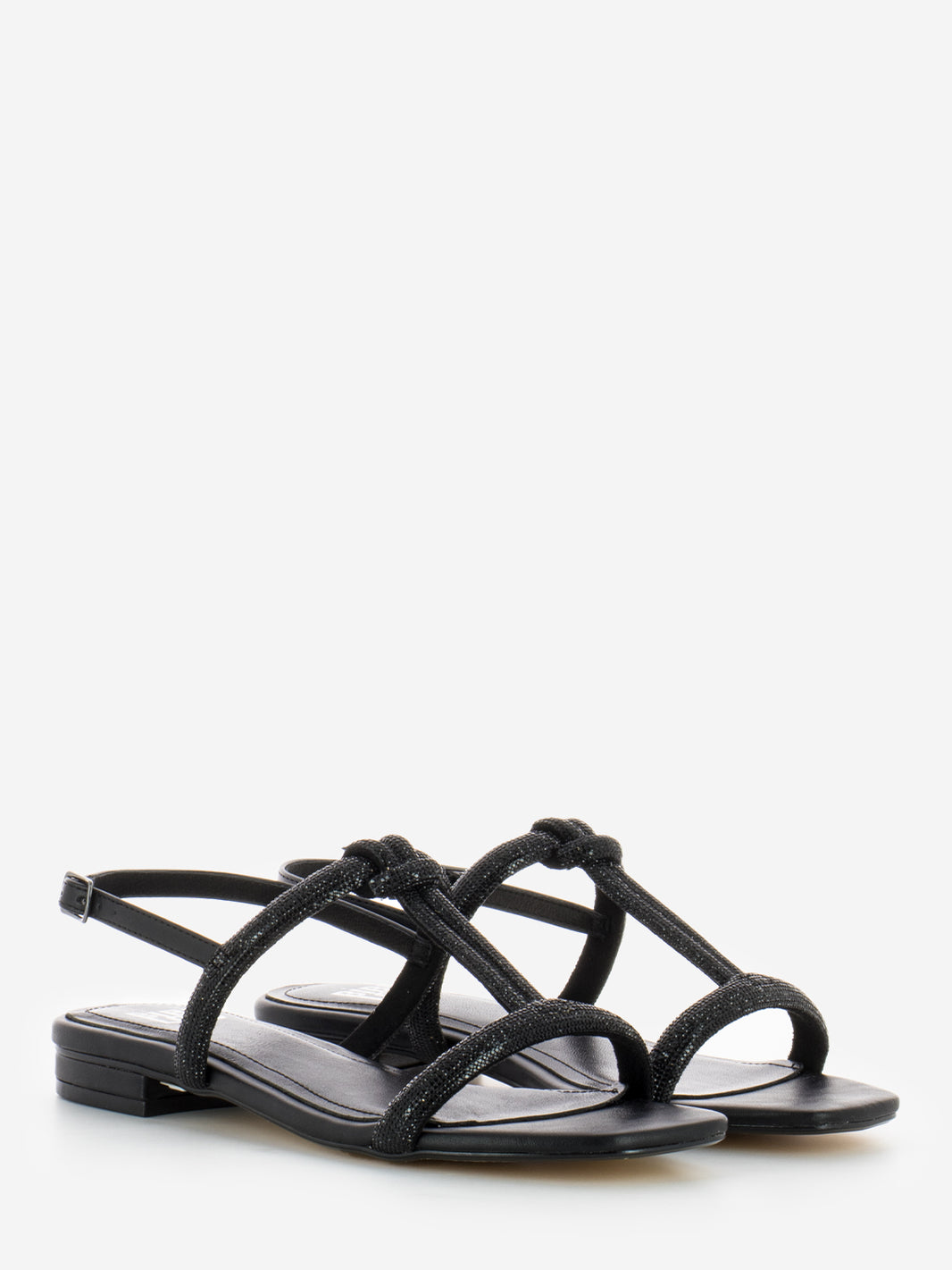 Sandalo basso glitter nero