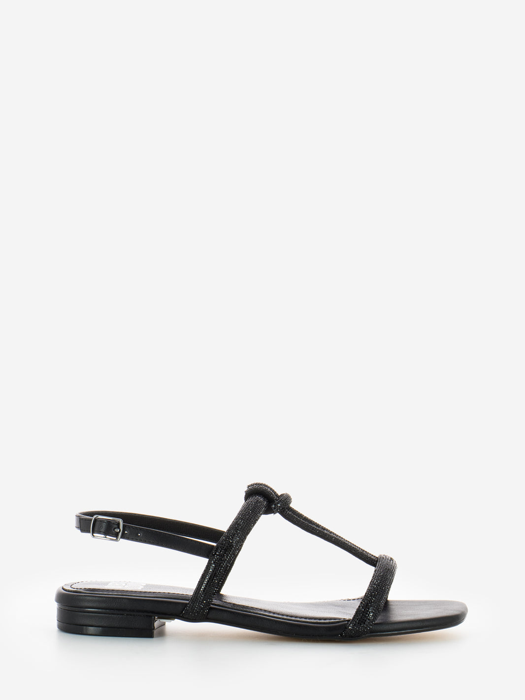 Sandalo basso glitter nero