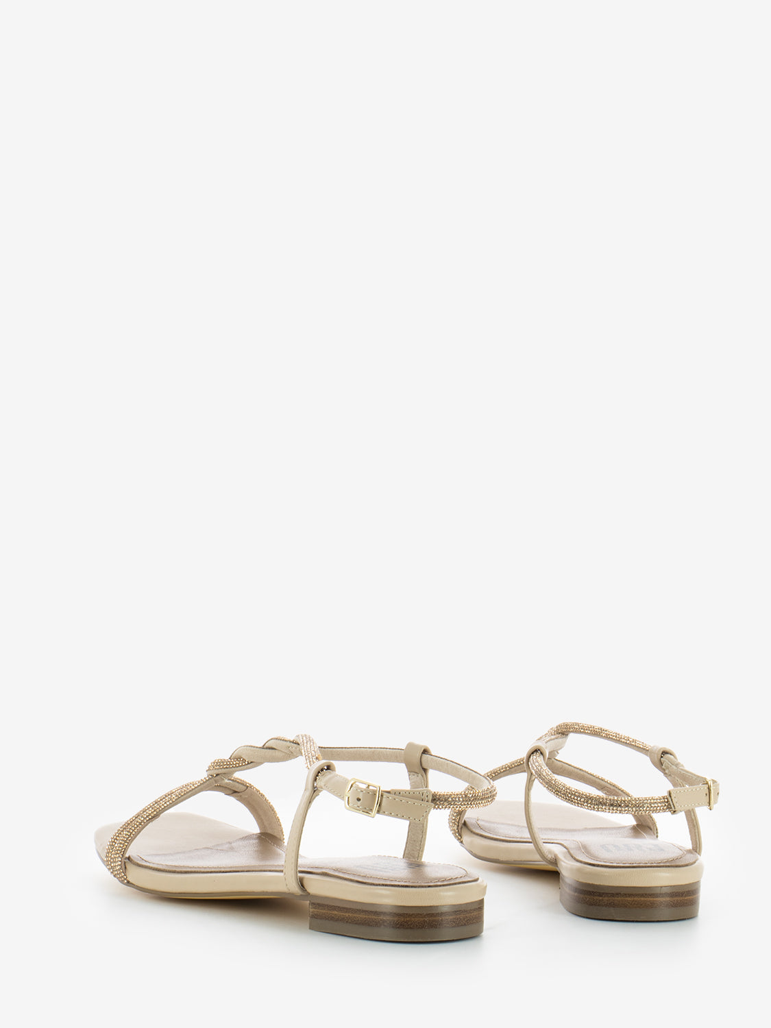 Sandalo basso glitter nude