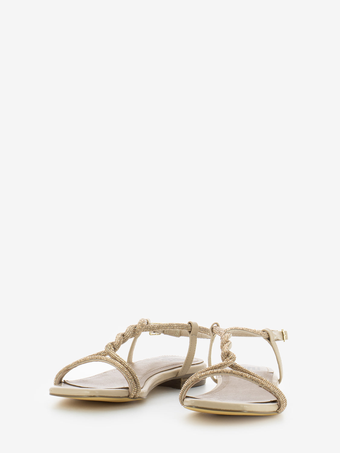 Sandalo basso glitter nude