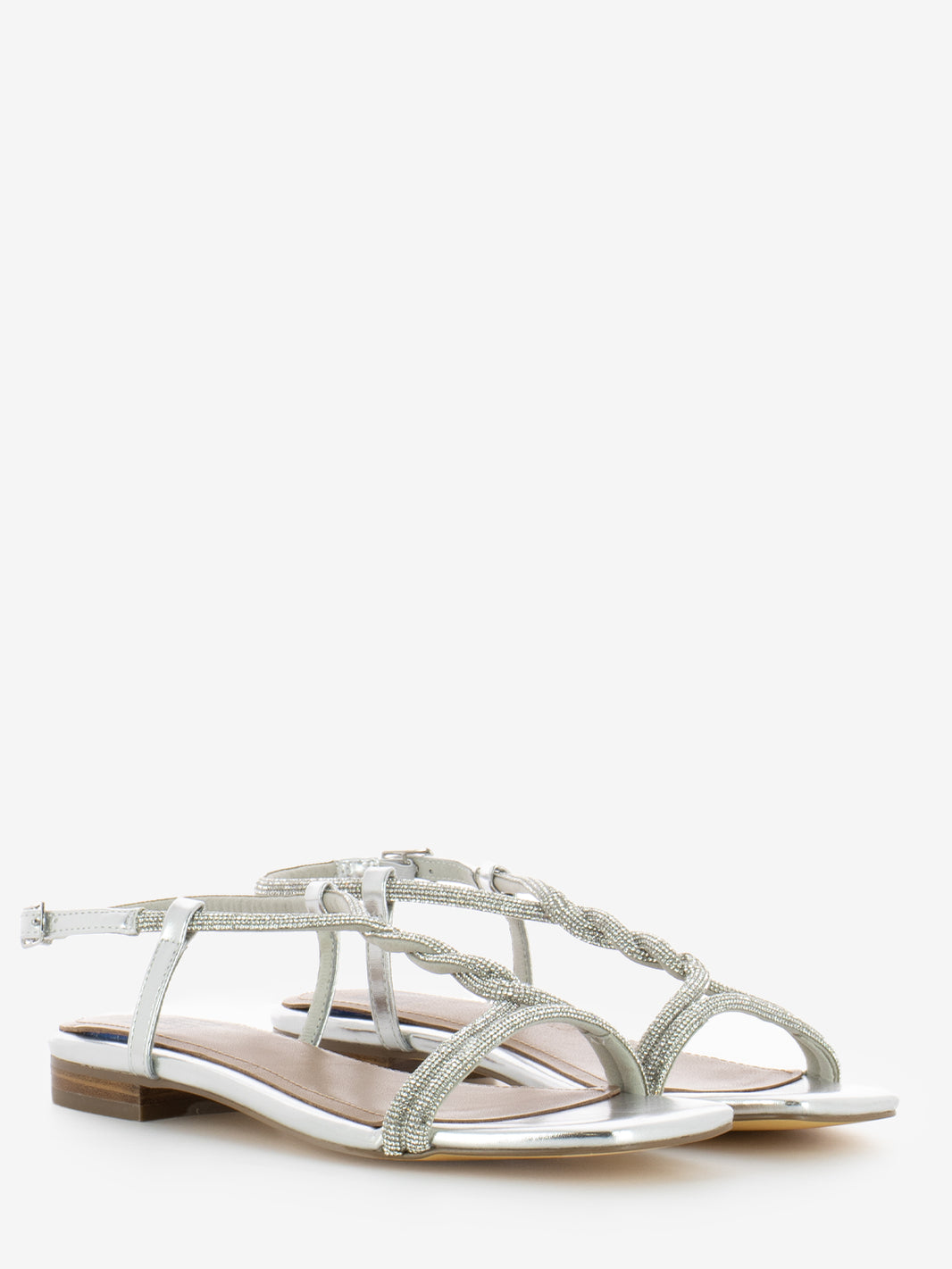 Sandalo basso glitter silver